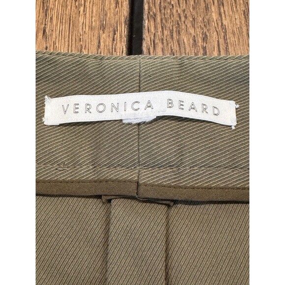 Veronica Beard Blossom Biker Pants Women’s 8 Army Green Belt Loops Made In USA - Picture 4 of 11